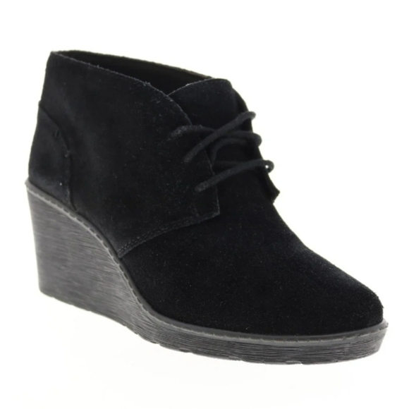 Clarks Women Hazen Charm Ankle Leather Wedge Lace up boots shoes sz 11M - Picture 1 of 12